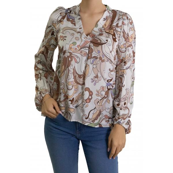 Blusa a V fantasia 